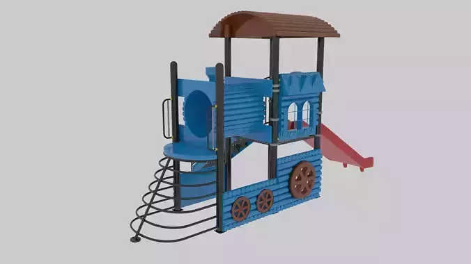 Train Style Playground 1 Low-poly 3D model