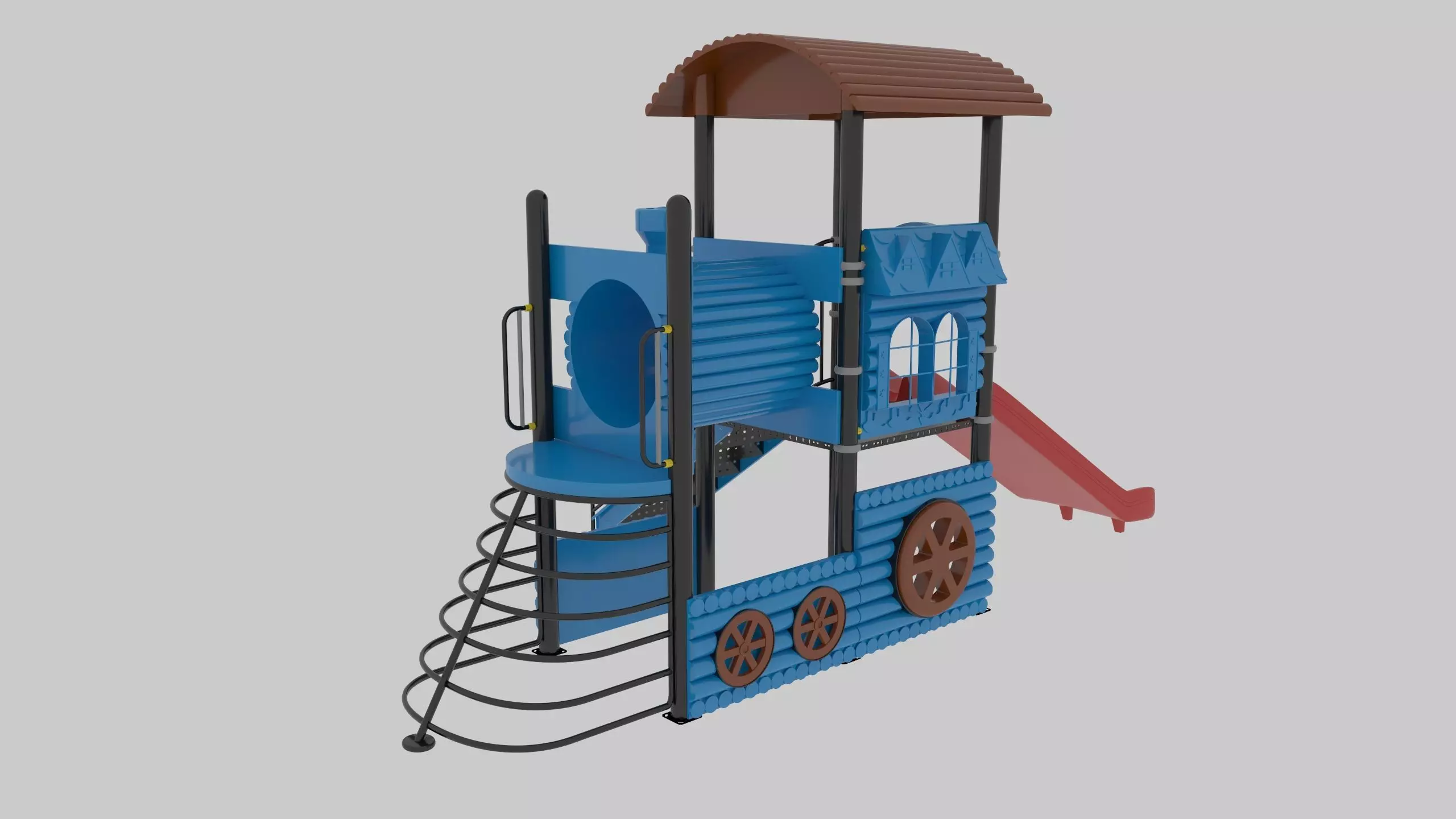 Train Style Playground 1 Low-poly 3D model_0