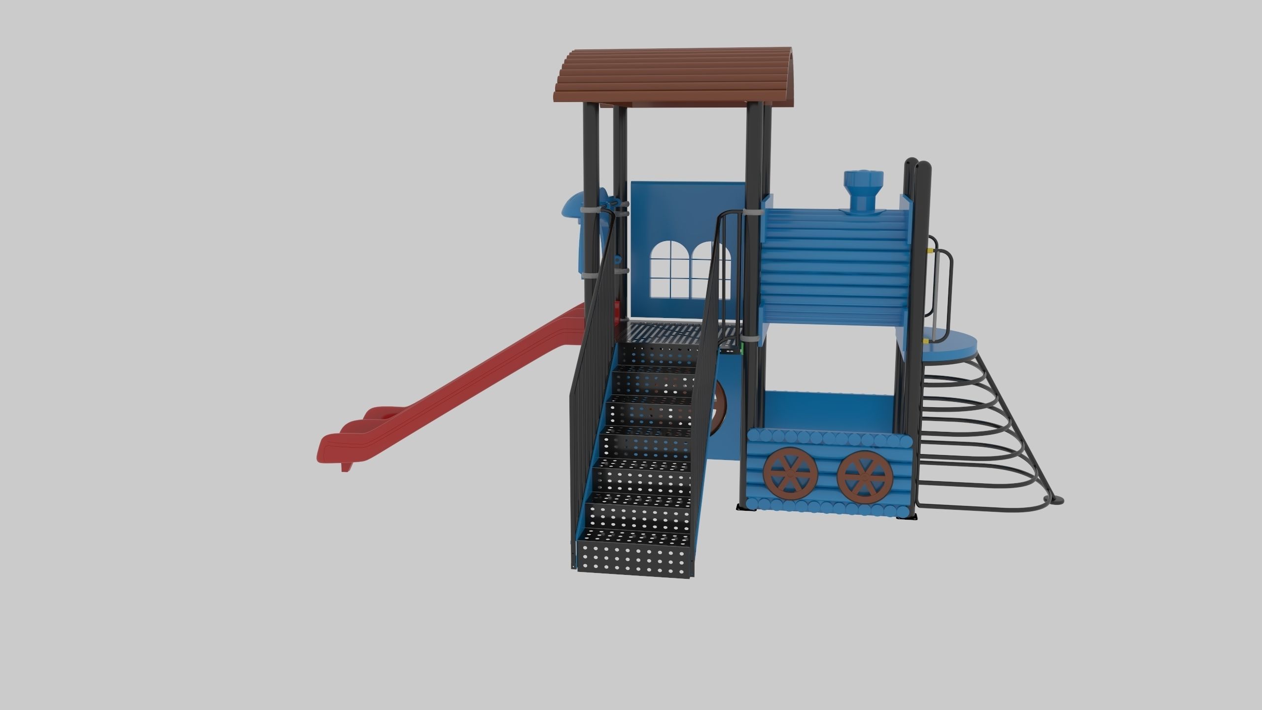 Train Style Playground 1 Low-poly 3D model_10