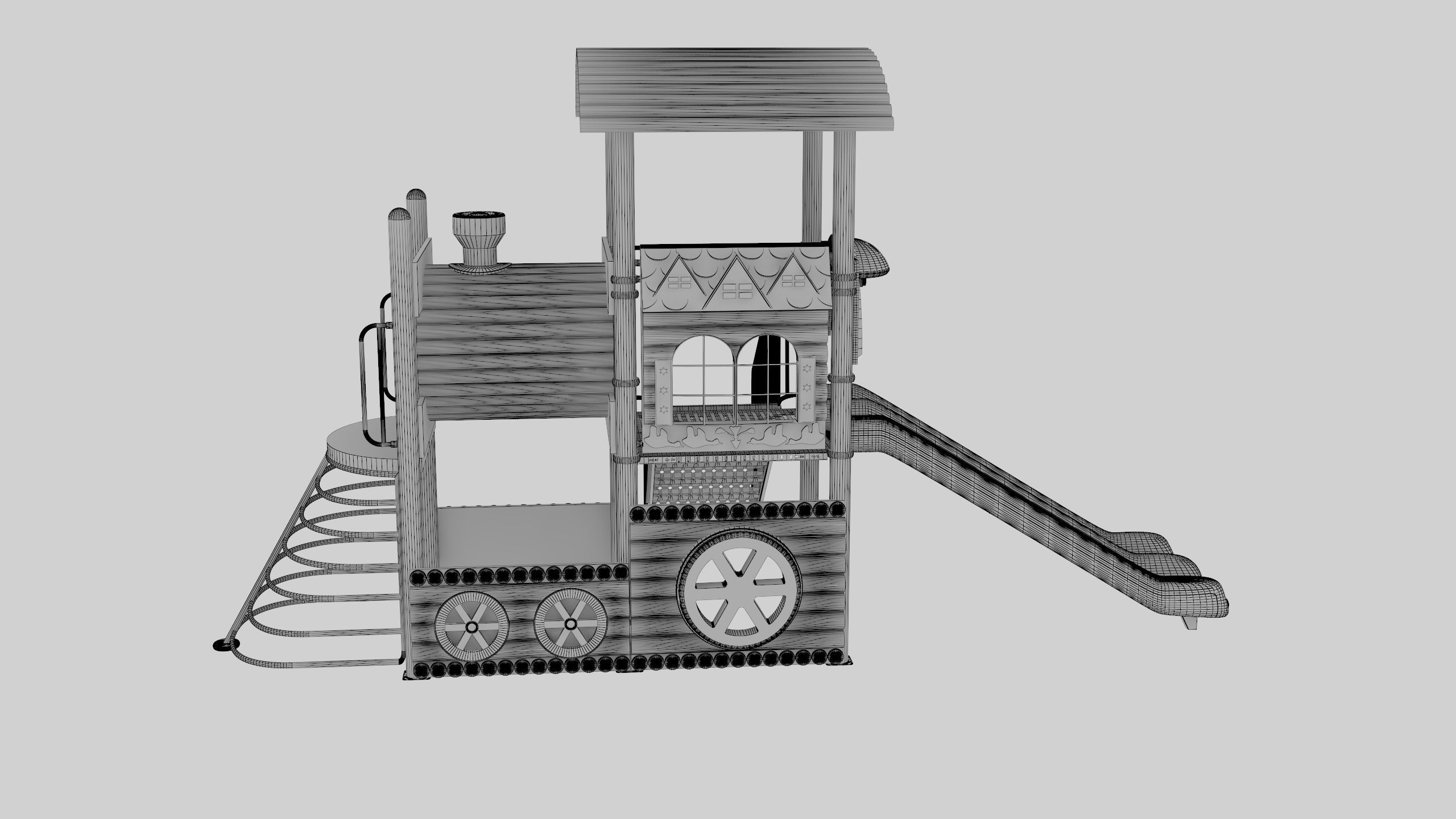 Train Style Playground 1 Low-poly 3D model_41