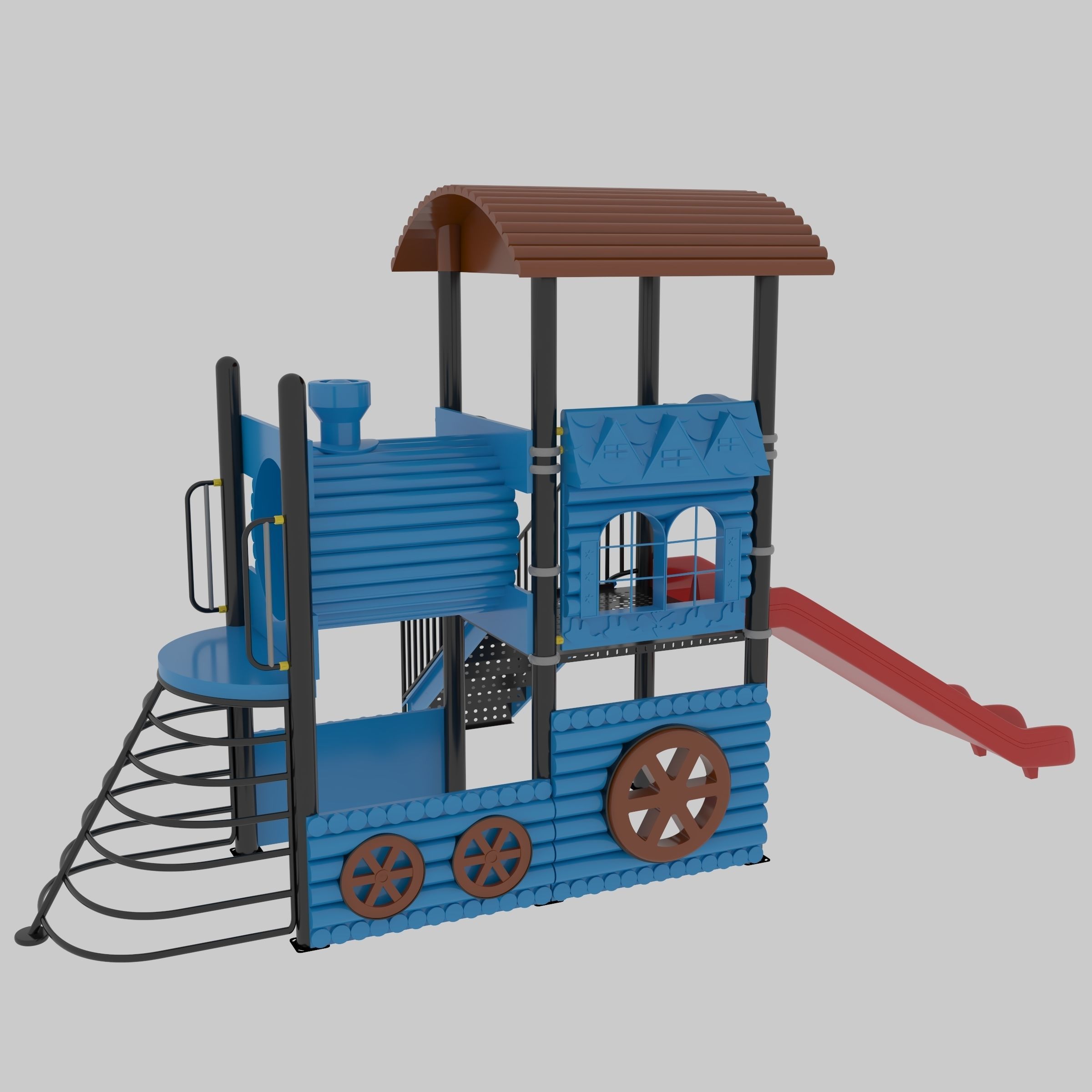 Train Style Playground 1 Low-poly 3D model_2