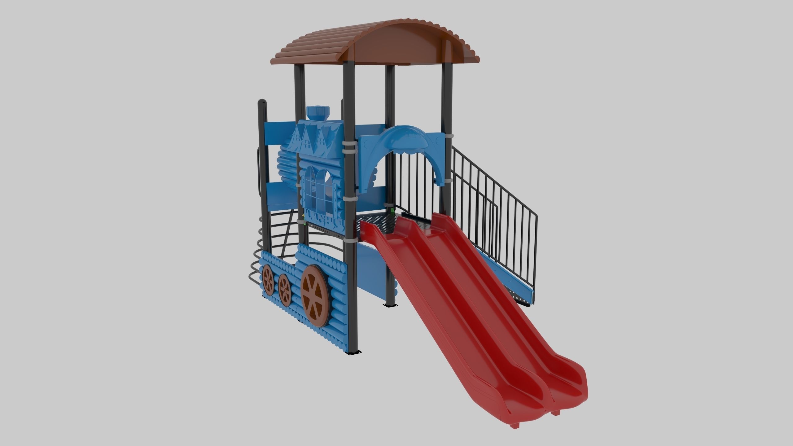 Train Style Playground 1 Low-poly 3D model_16