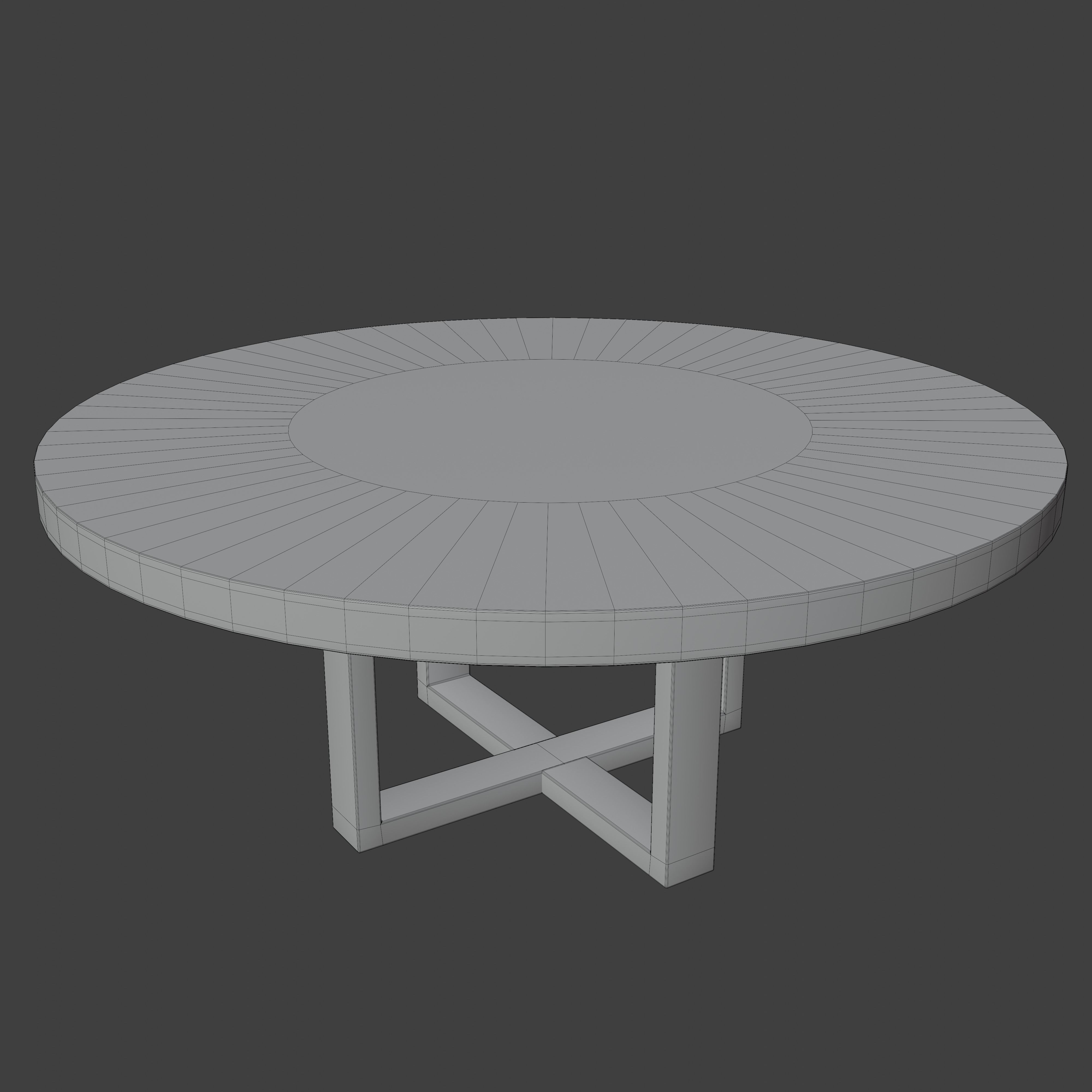 round dining table PBR low-poly Low-poly 3D model_3