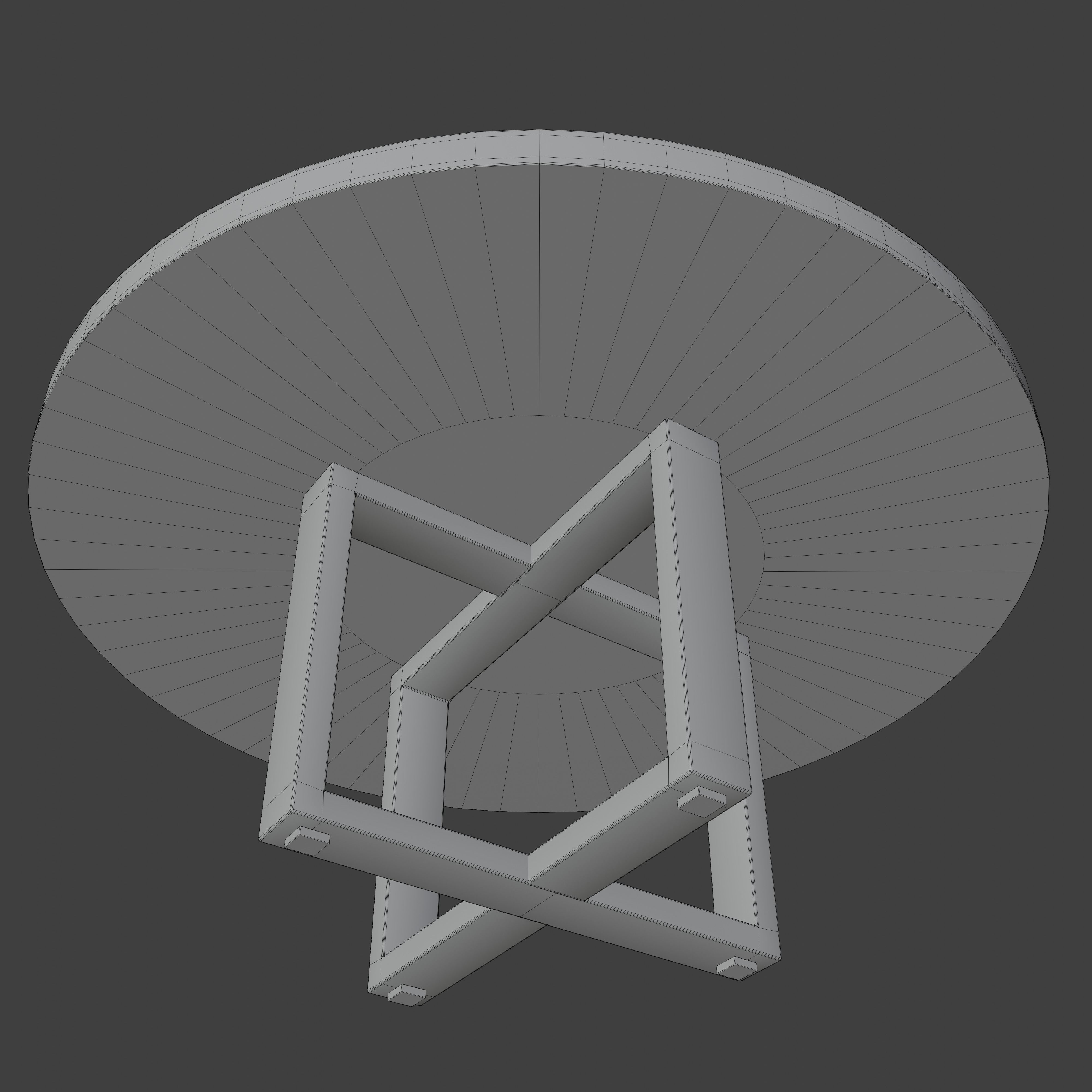 round dining table PBR low-poly Low-poly 3D model_2