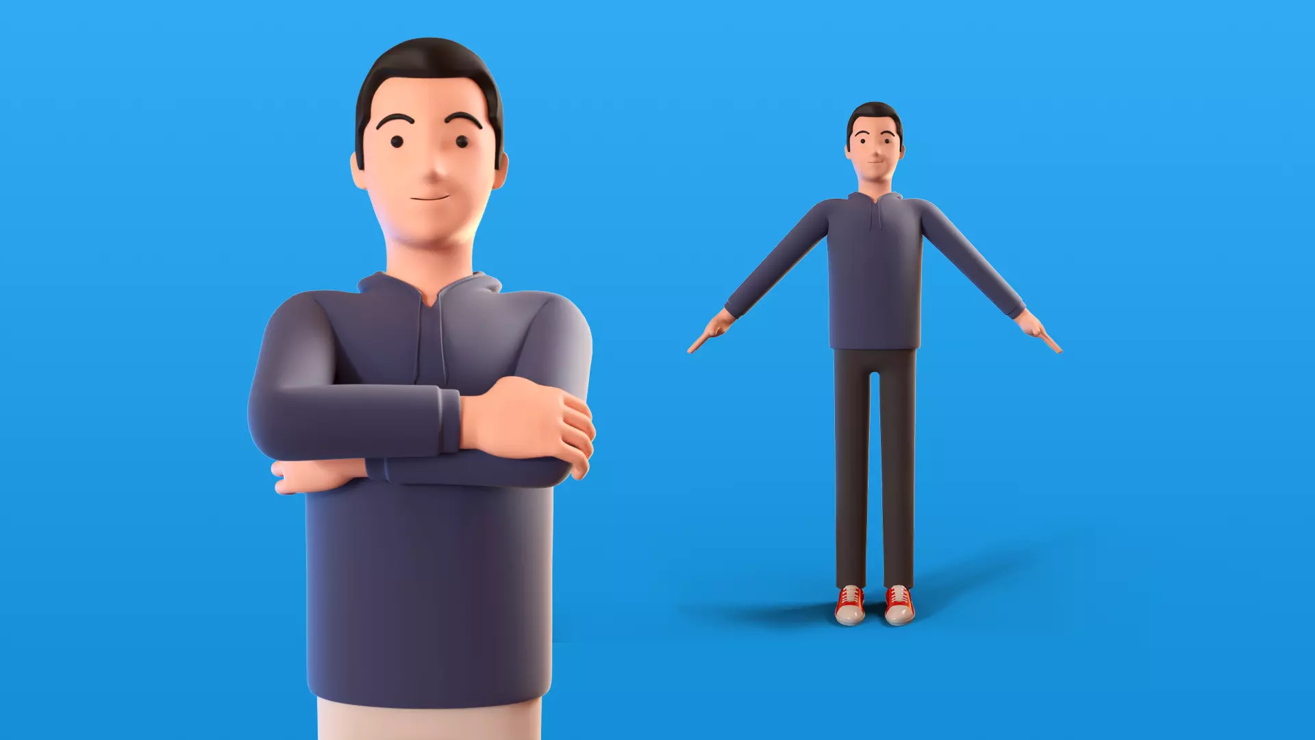 Brian 3D illustration UI Character Low-poly 3D model Low-poly 3D model_0