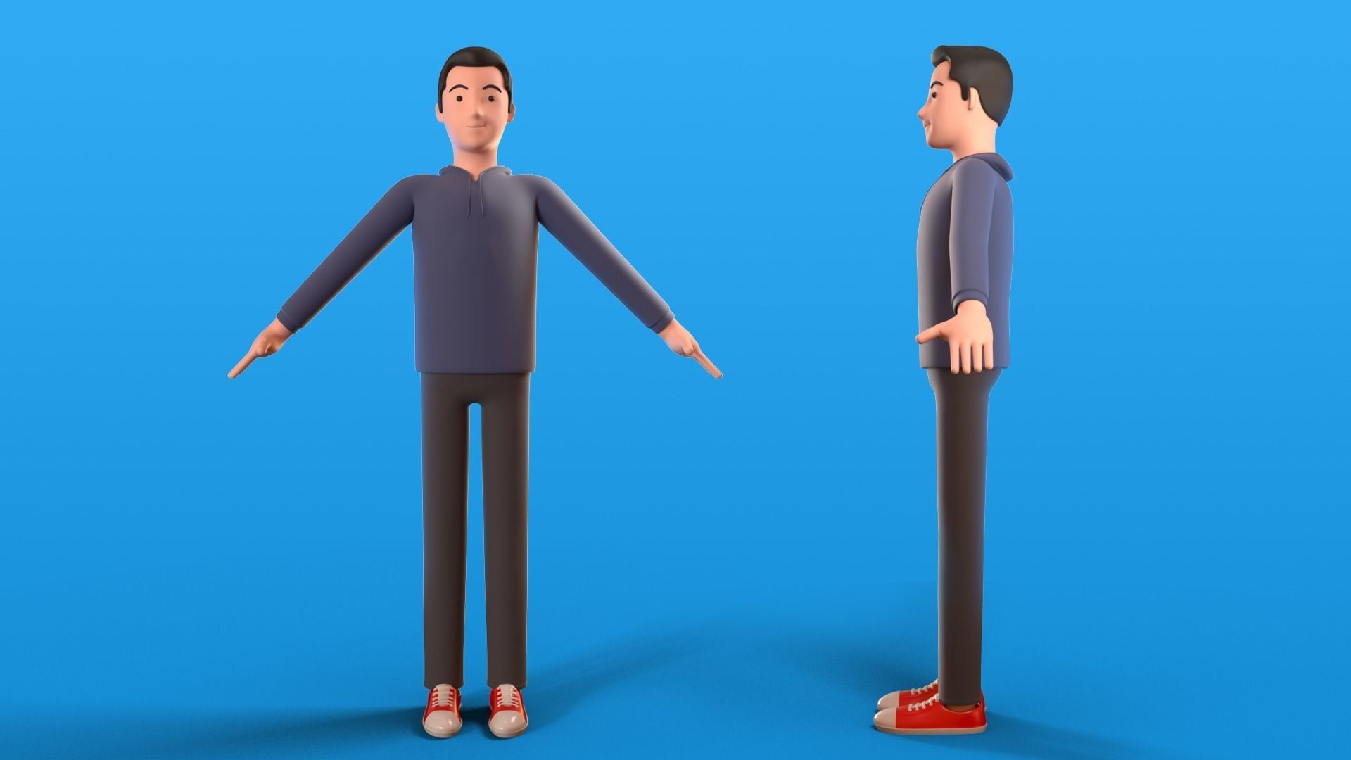 Brian 3D illustration UI Character Low-poly 3D model Low-poly 3D model_5