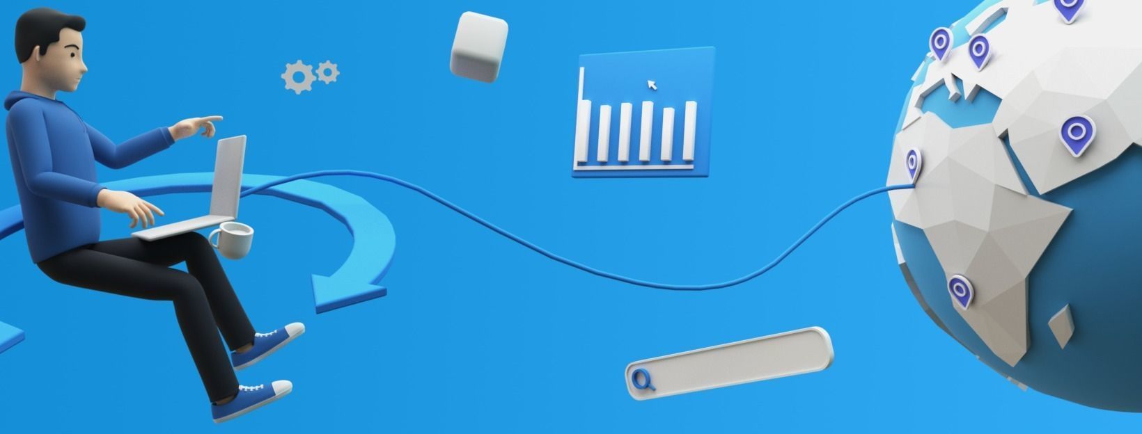 Brian 3D illustration UI Character Low-poly 3D model Low-poly 3D model_1