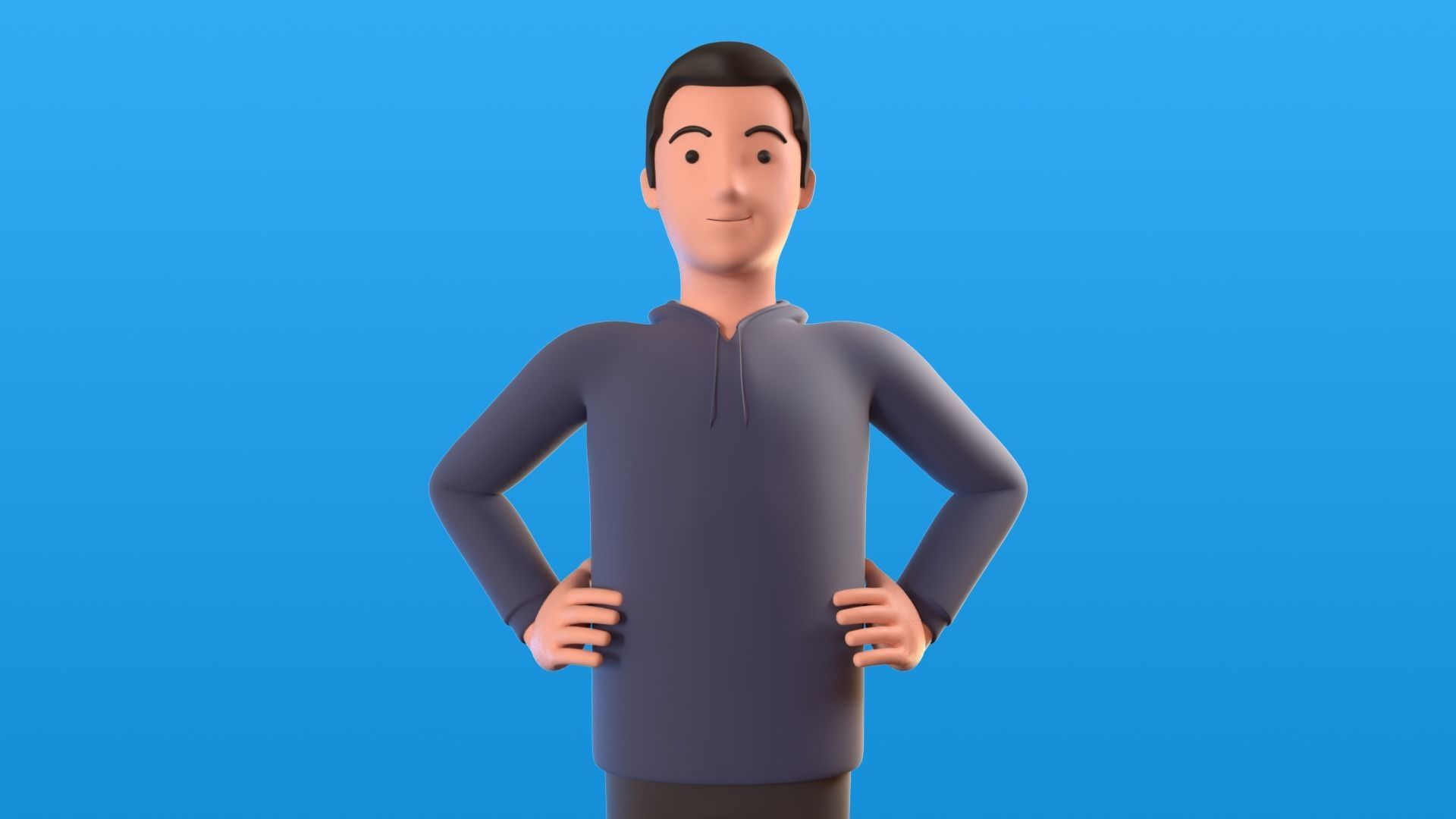 Brian 3D illustration UI Character Low-poly 3D model Low-poly 3D model_6