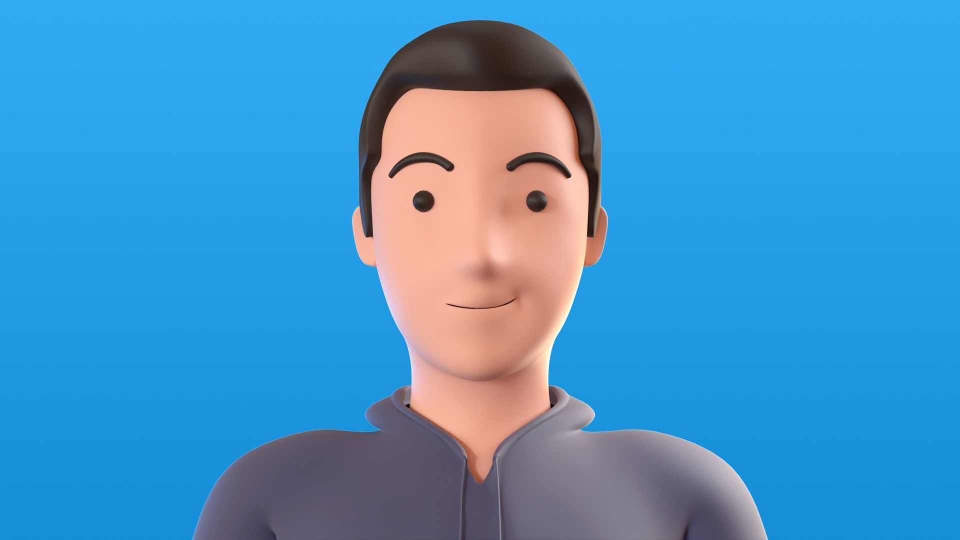 Brian 3D illustration UI Character Low-poly 3D model Low-poly 3D model_4
