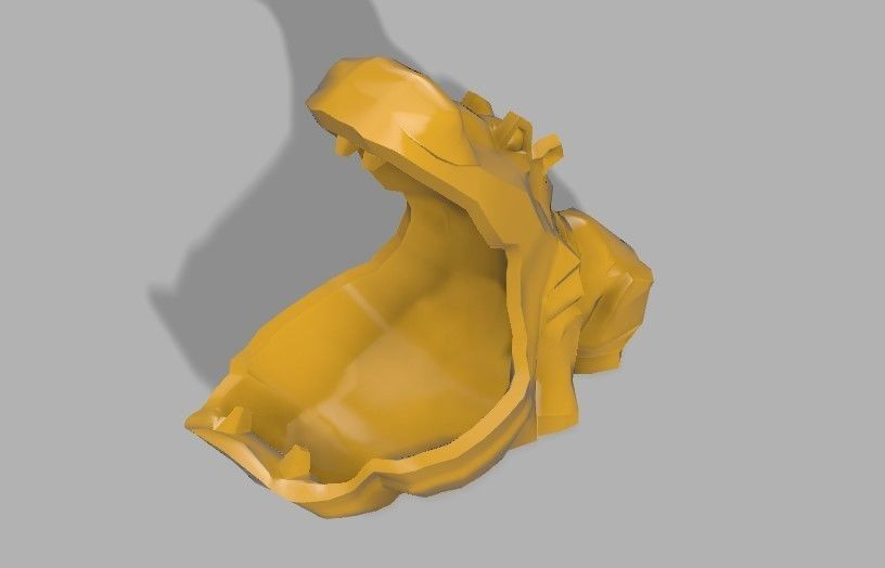 big mouth hippo storage container 3D print model_1