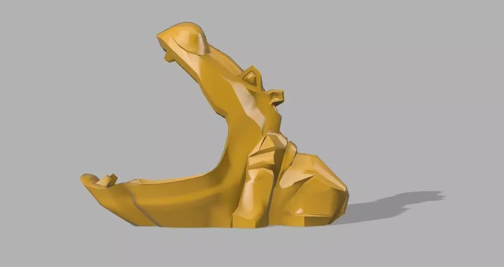 big mouth hippo storage container 3D print model_0