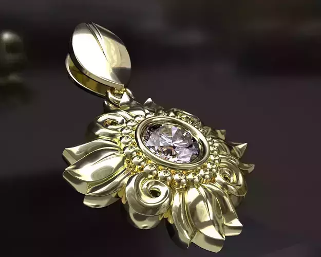 Pendant gold with stone