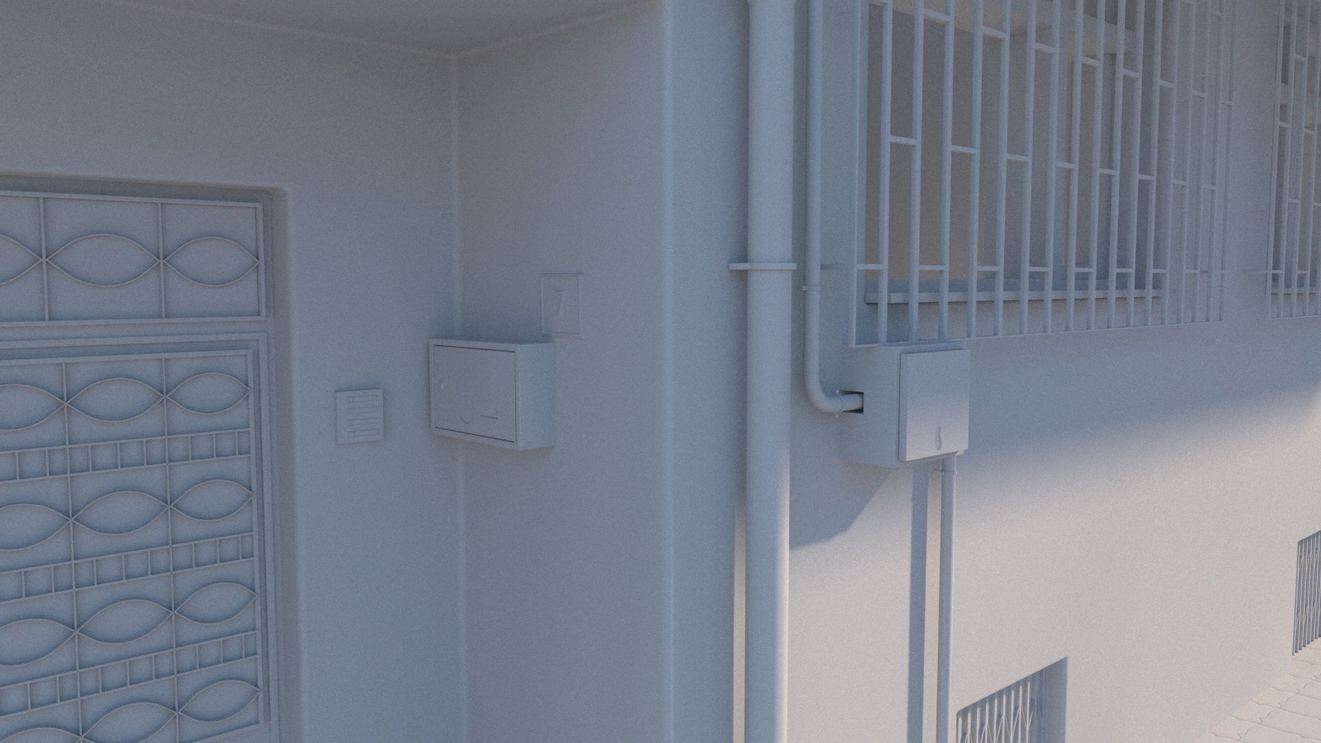 Neighborhood 3d Model street with buildings 3D model_7