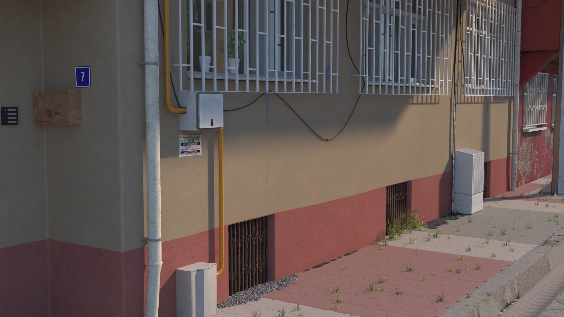 Neighborhood 3d Model street with buildings 3D model_5