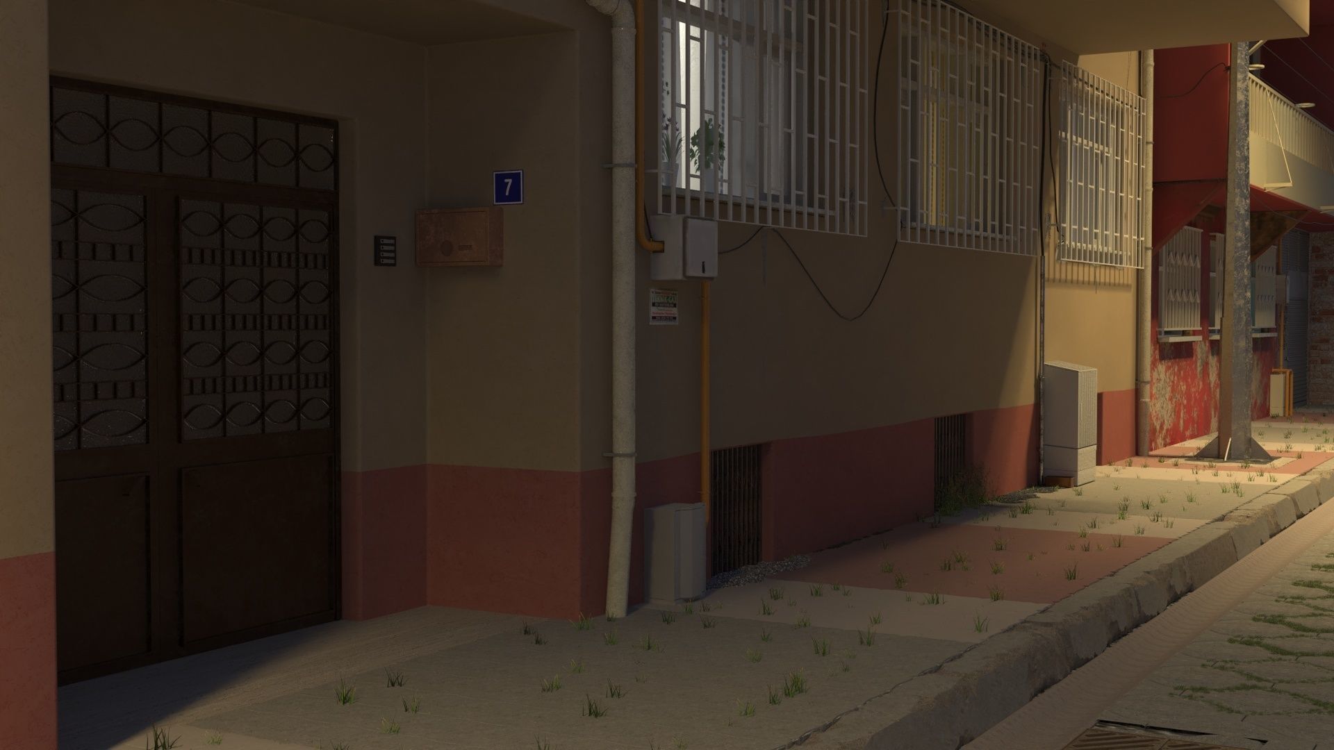 Neighborhood 3d Model street with buildings 3D model_2