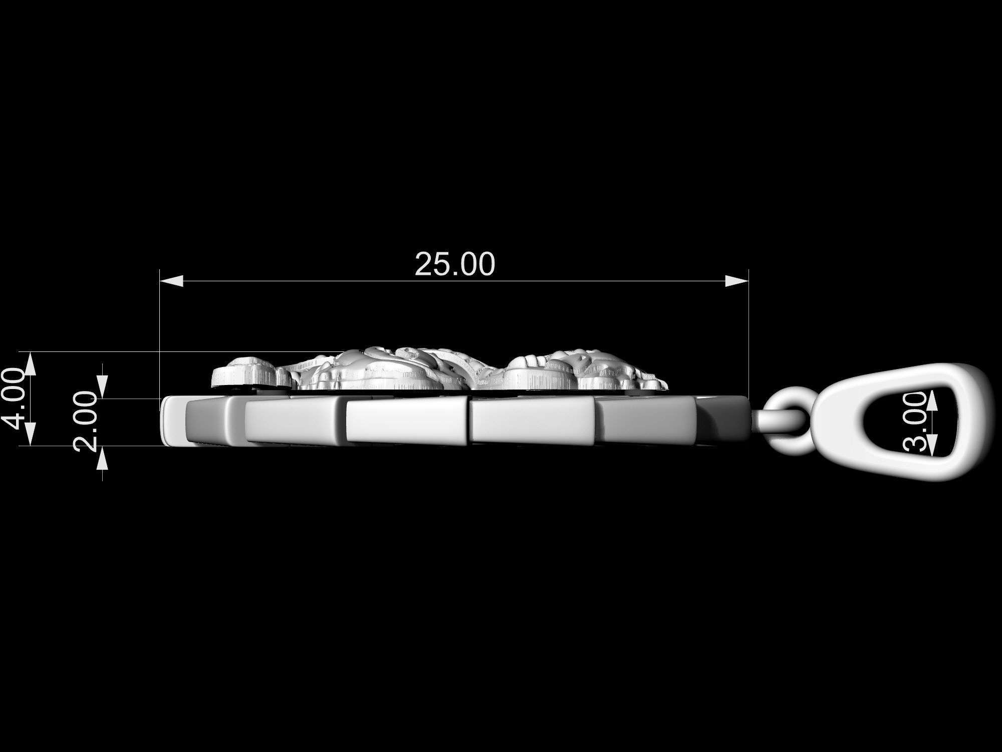 Dragon Pendant V-2 3D print model_13