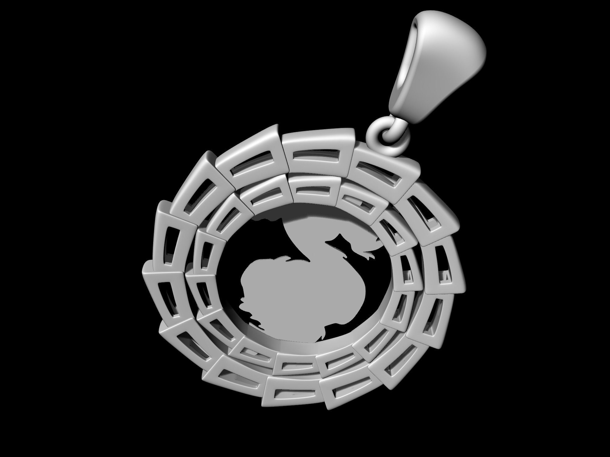 Dragon Pendant V-2 3D print model_9