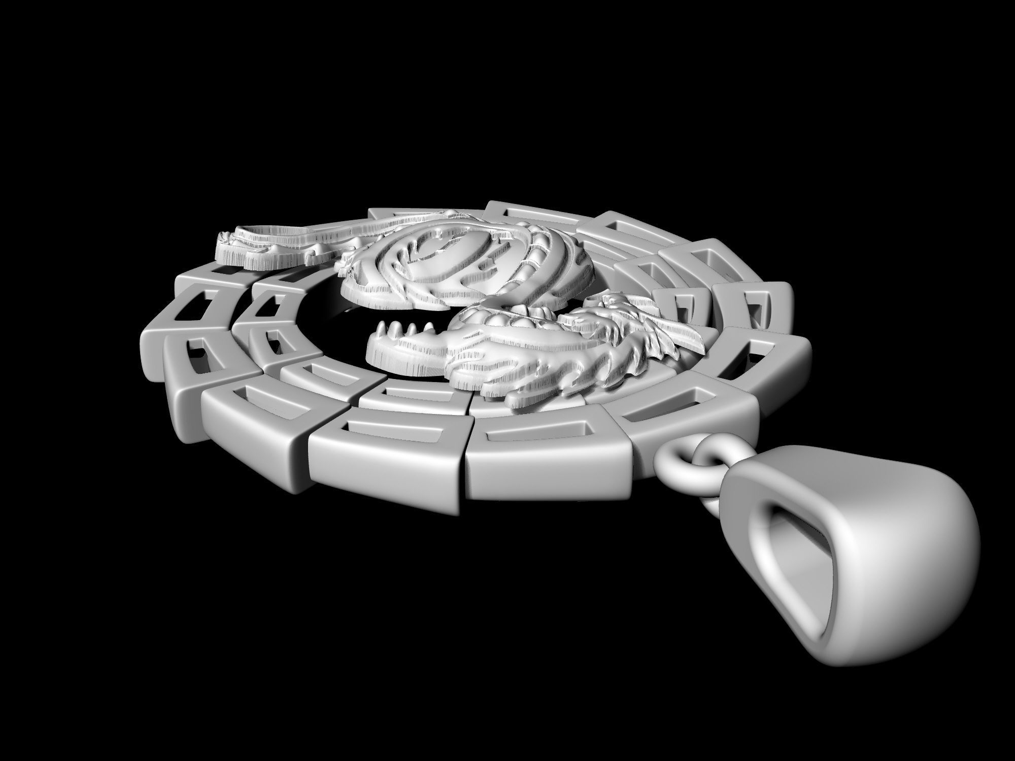 Dragon Pendant V-2 3D print model_8