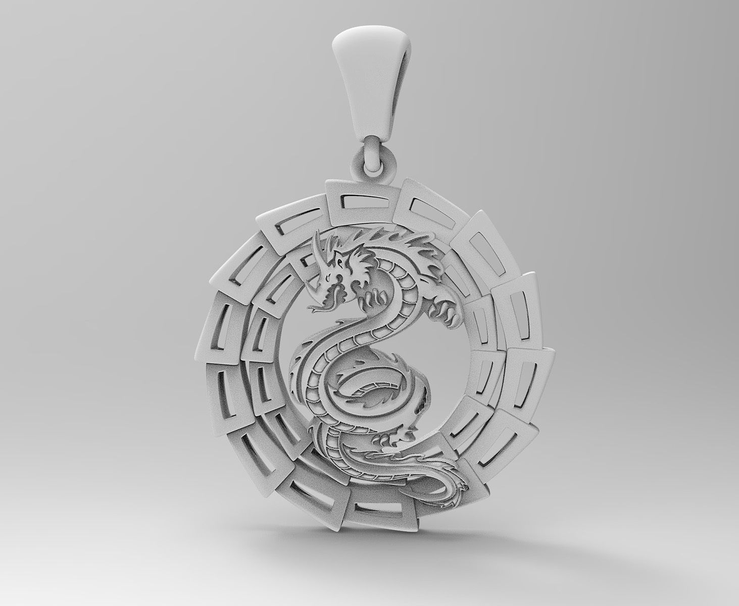 Dragon Pendant V-2 3D print model_1