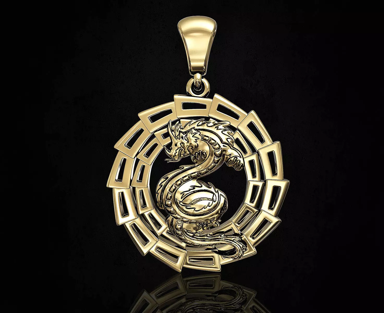 Dragon Pendant V-2 3D print model_0