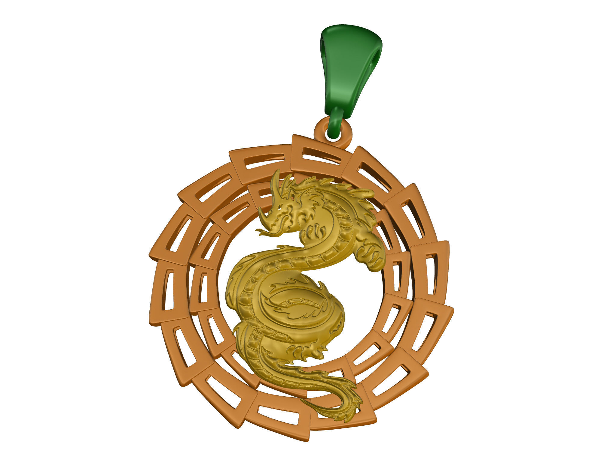 Dragon Pendant V-2 3D print model_15