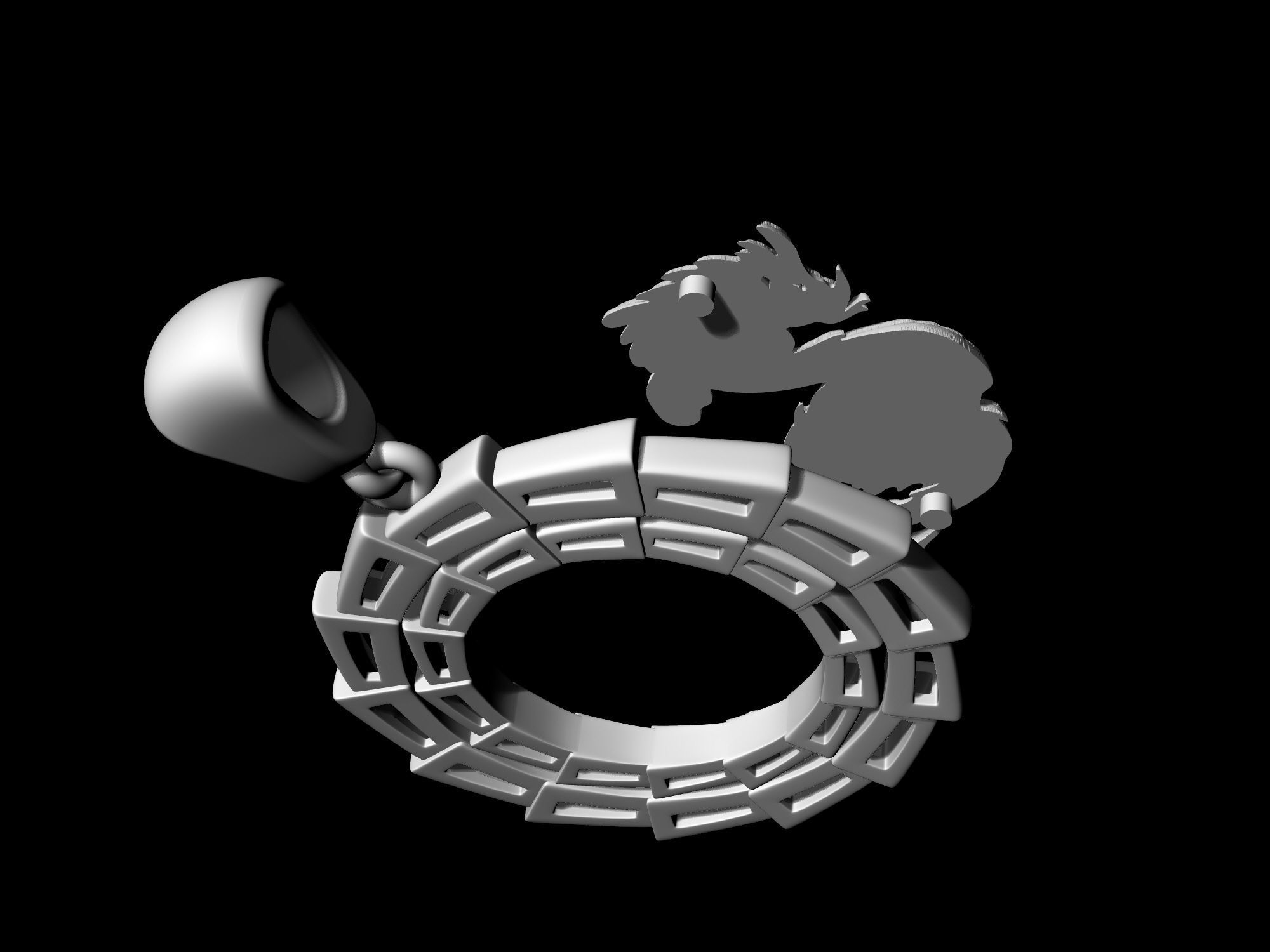 Dragon Pendant V-2 3D print model_11