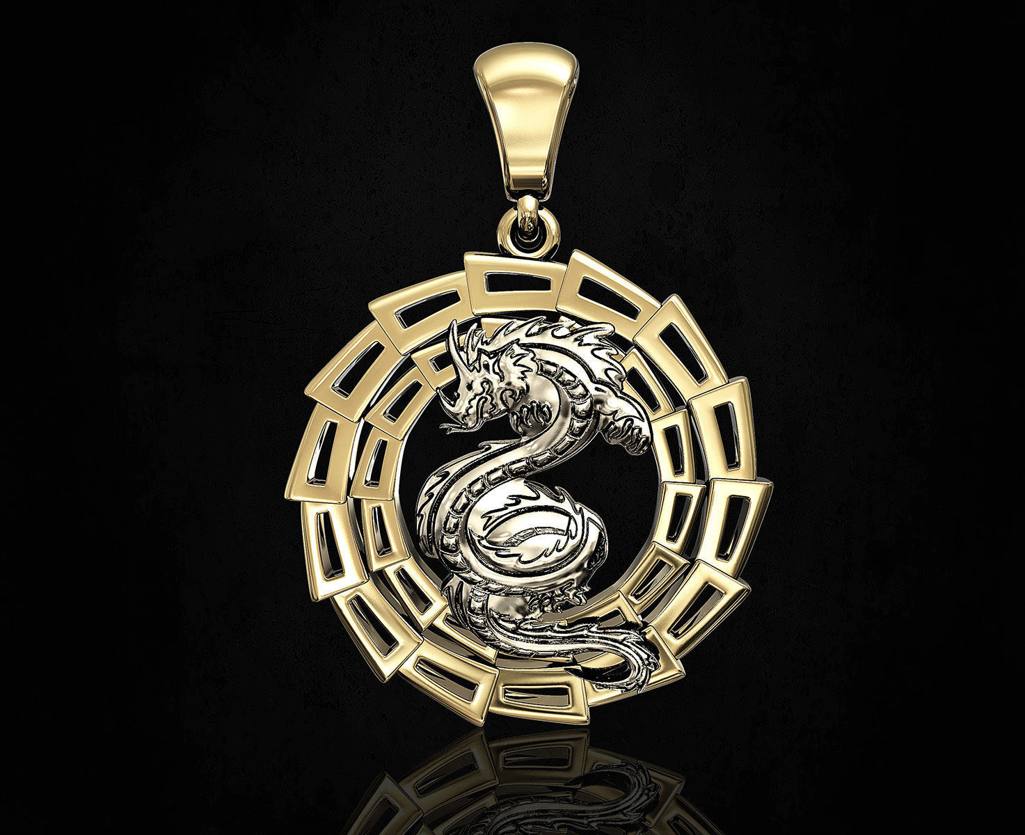 Dragon Pendant V-2 3D print model_4