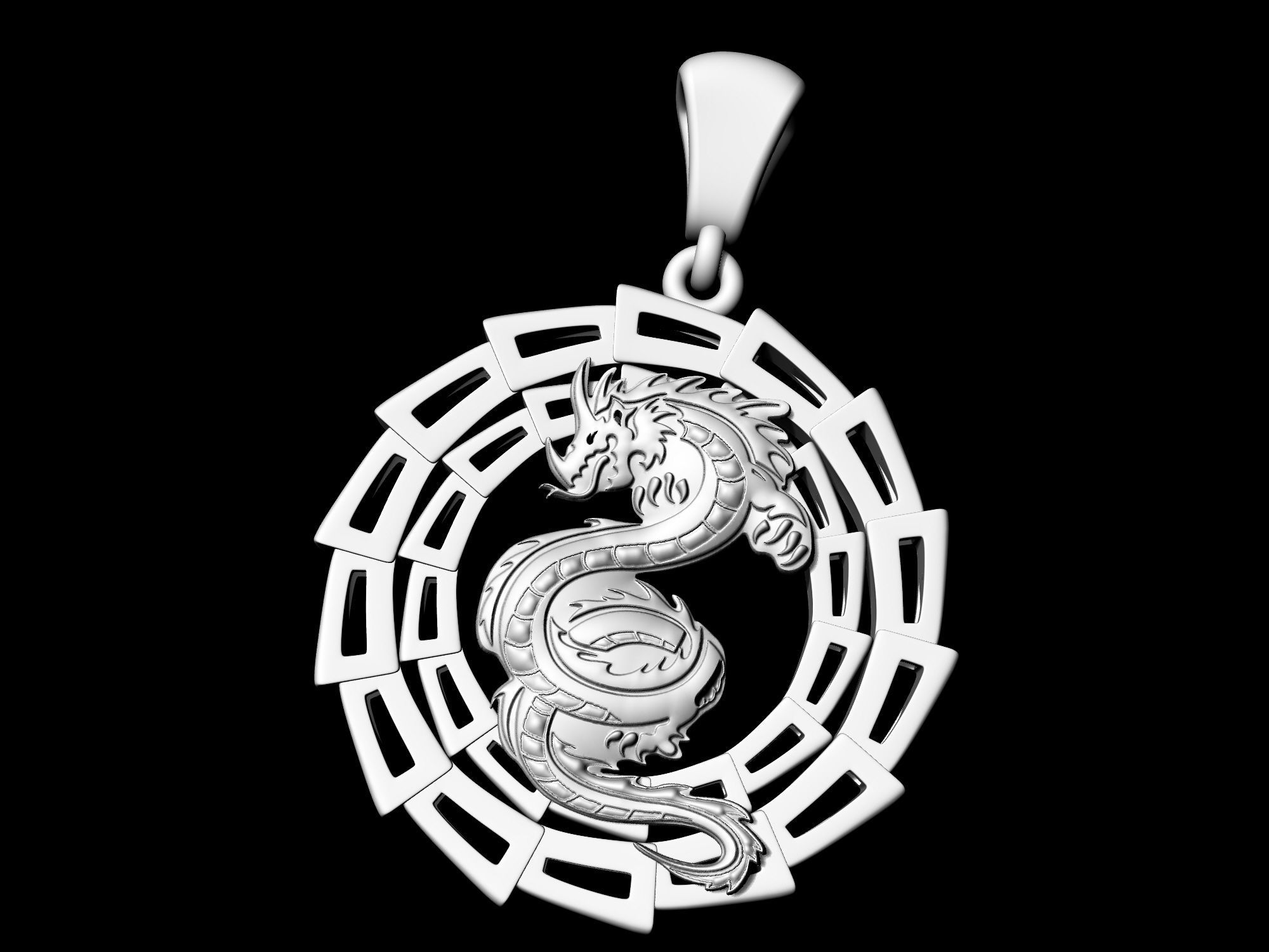 Dragon Pendant V-2 3D print model_6