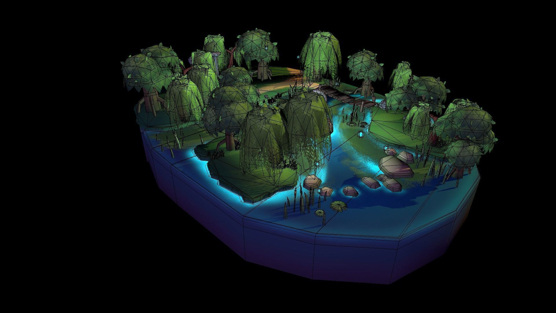 VIASS Swamp Island Low-poly 3D model_9