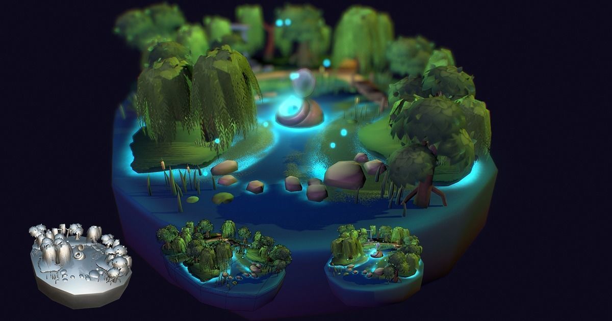 VIASS Swamp Island Low-poly 3D model_1