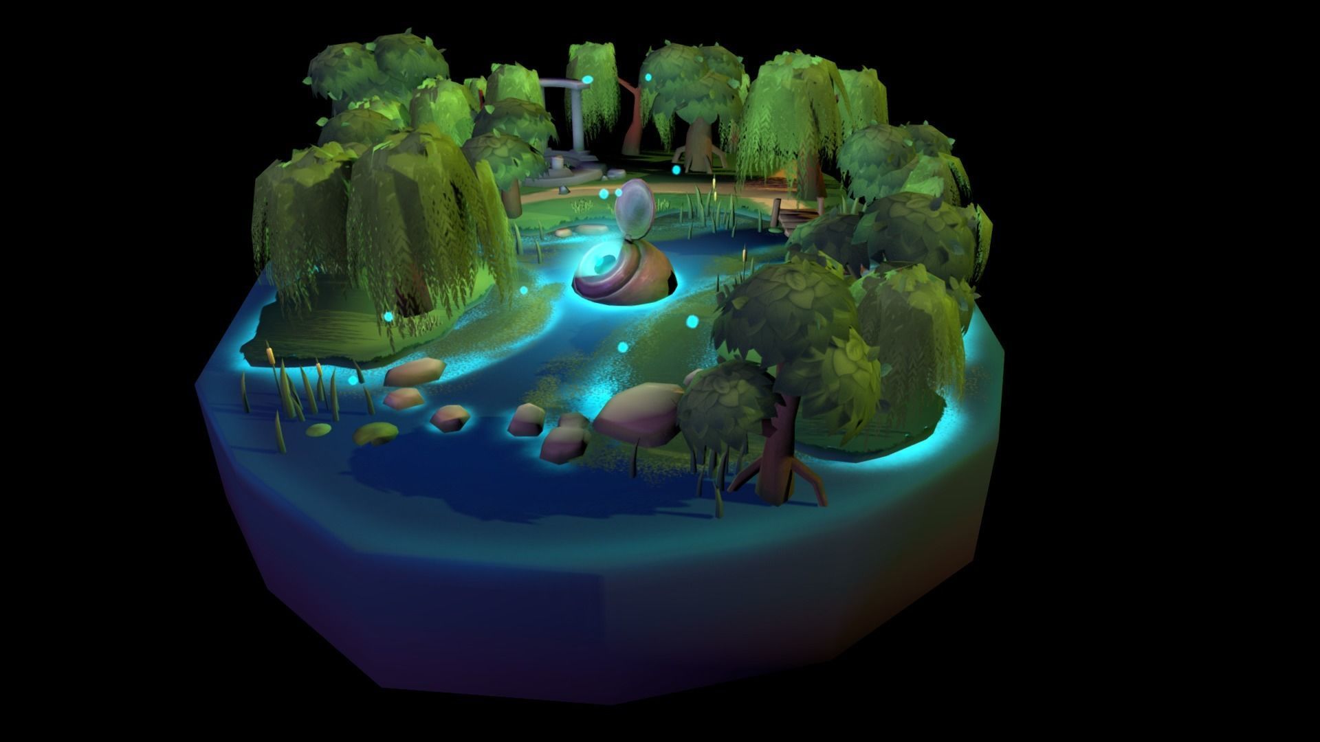 VIASS Swamp Island Low-poly 3D model_7