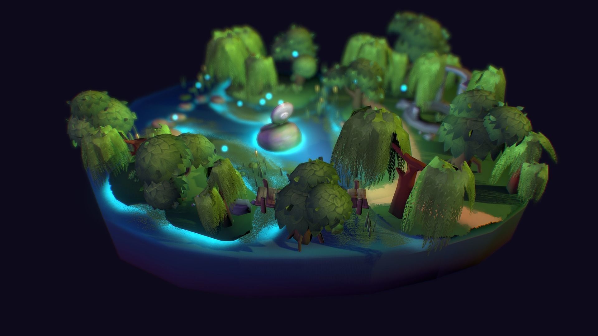 VIASS Swamp Island Low-poly 3D model_3