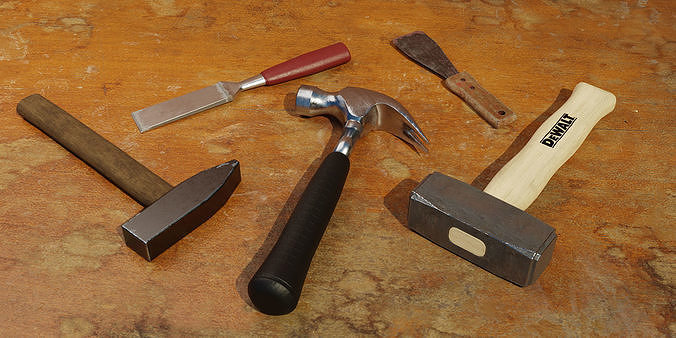 Tools Pack - 30 Textured Assets Low-poly 3D model 3