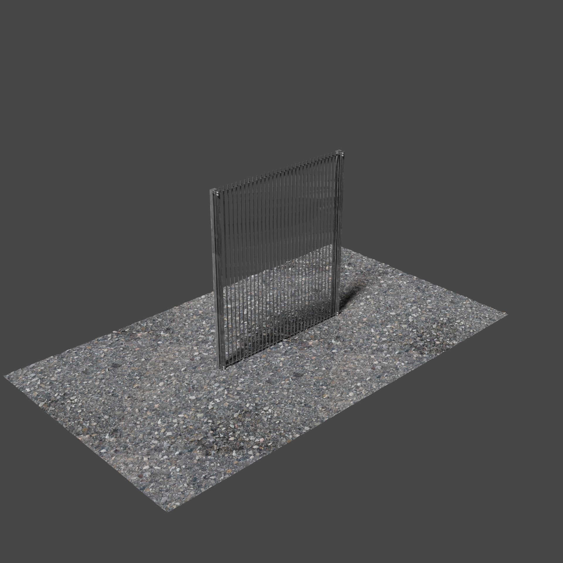 Metal Fence Low-poly 3D model_1
