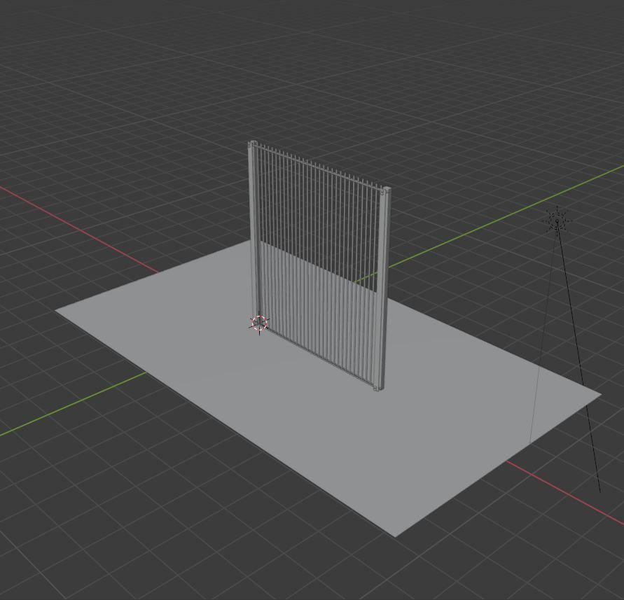 Metal Fence Low-poly 3D model_4