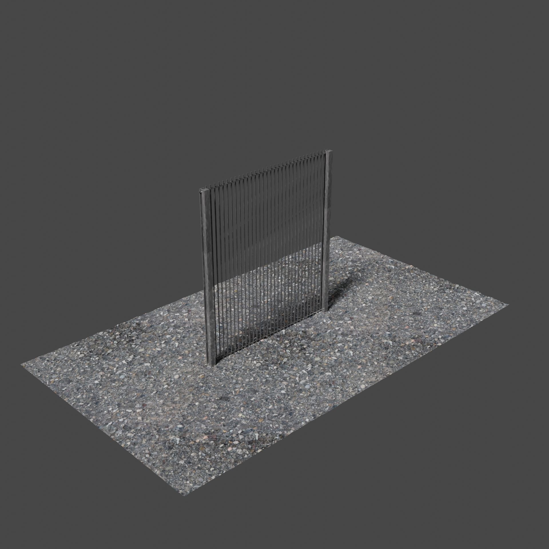 Metal Fence Low-poly 3D model_3