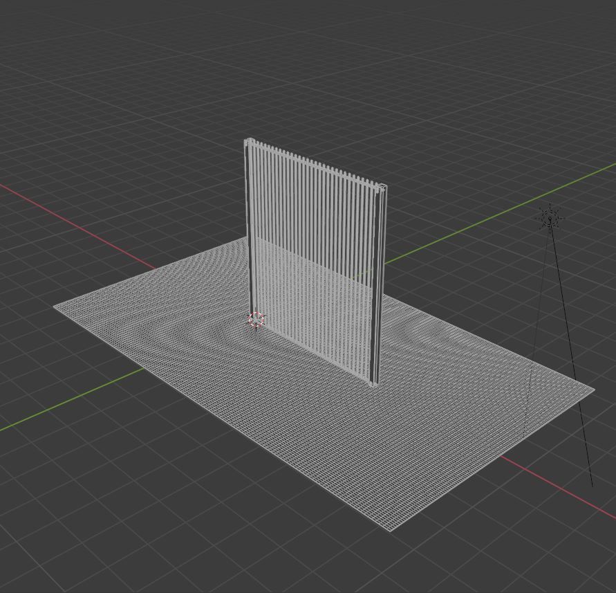 Metal Fence Low-poly 3D model_8