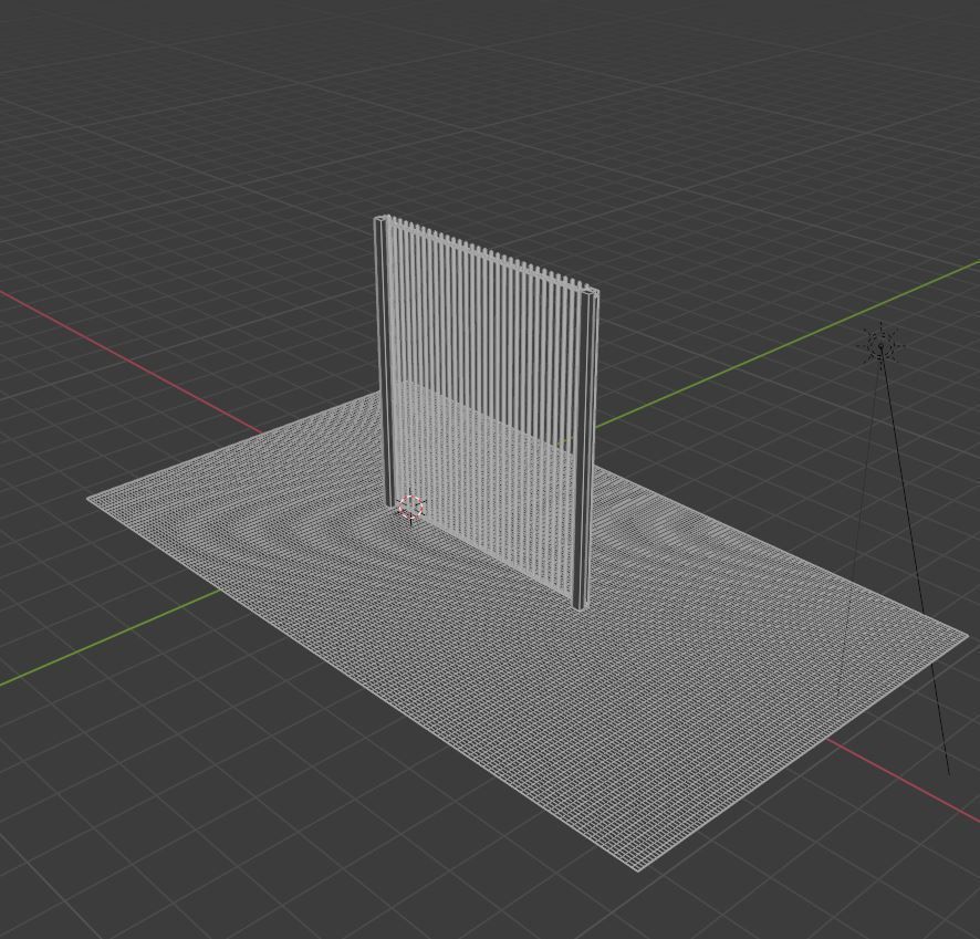 Metal Fence Low-poly 3D model_10