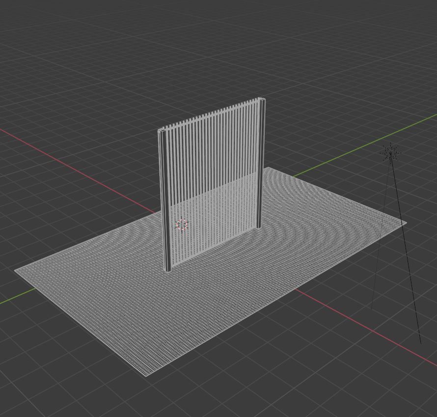 Metal Fence Low-poly 3D model_11