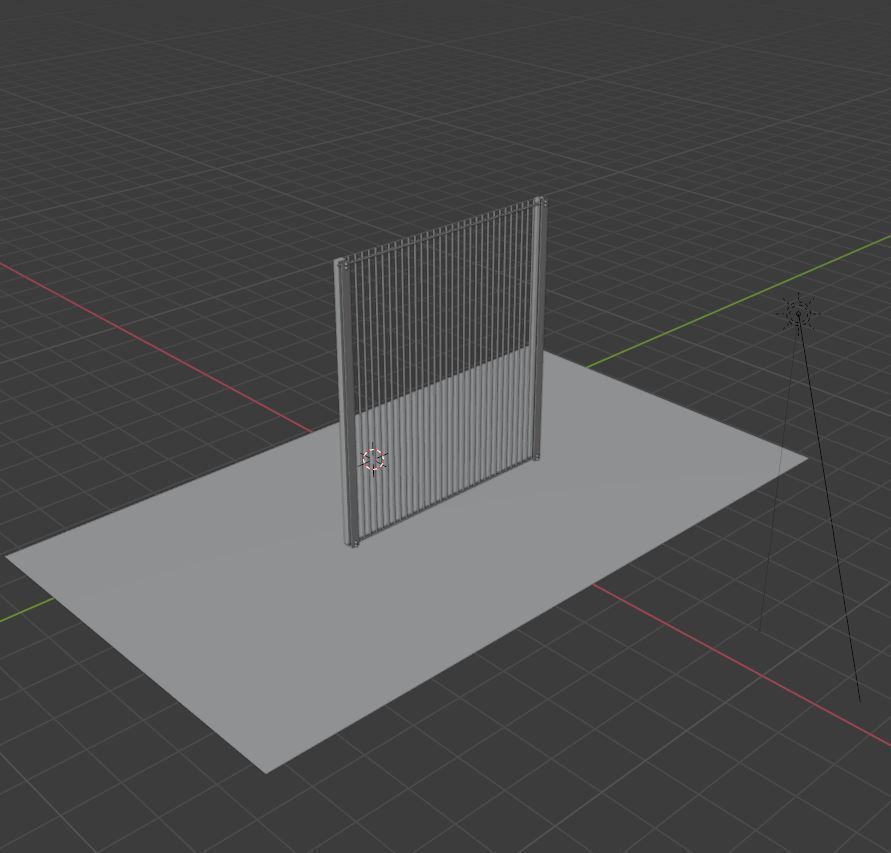 Metal Fence Low-poly 3D model_5