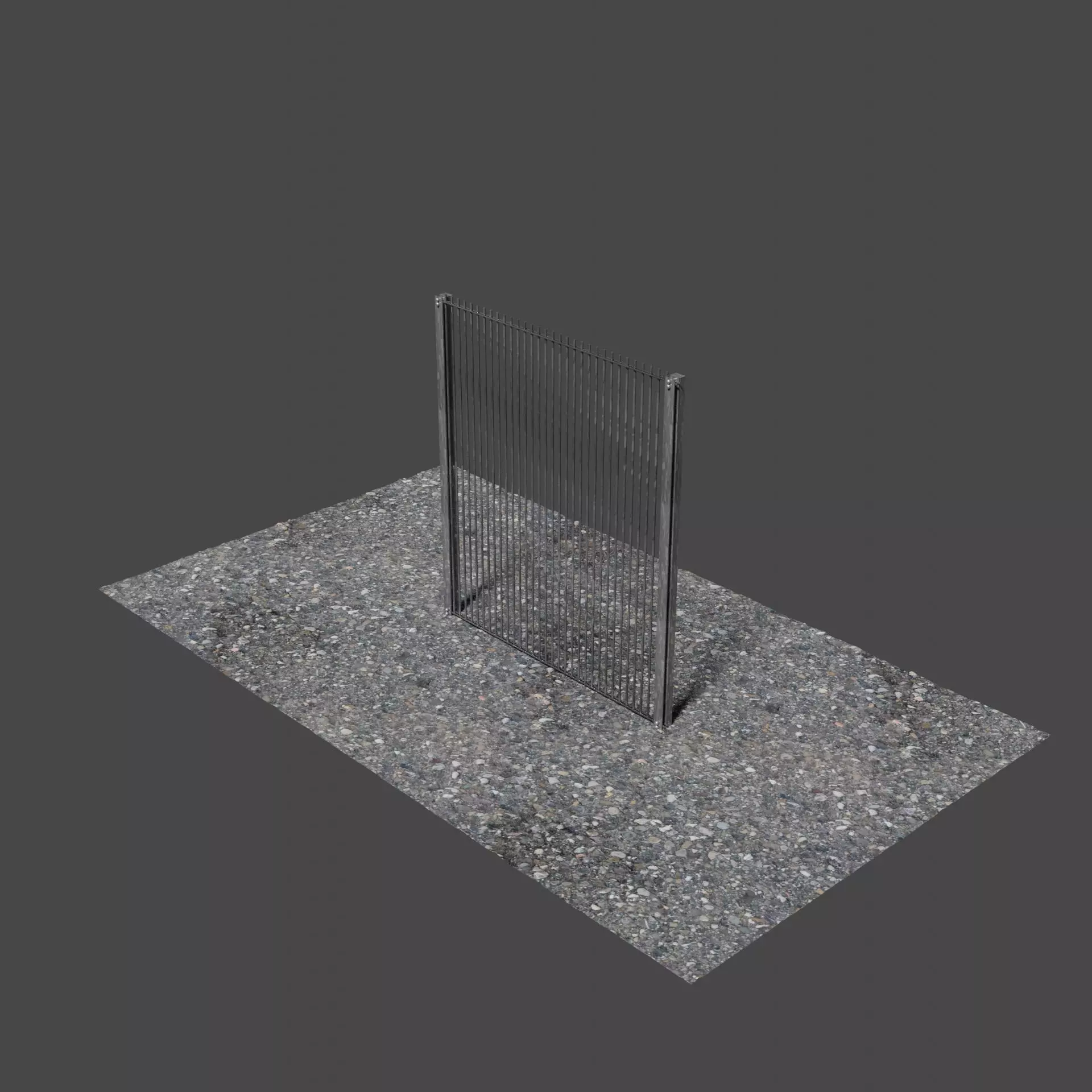 Metal Fence Low-poly 3D model_0