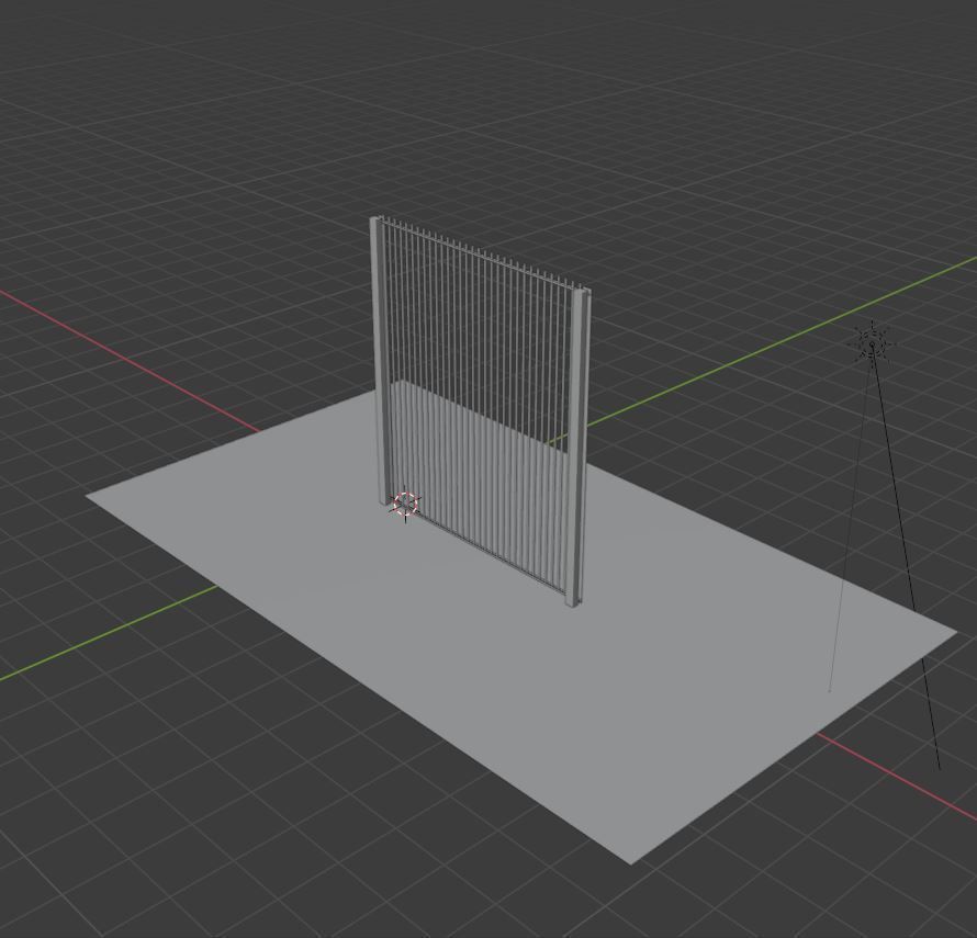 Metal Fence Low-poly 3D model_6