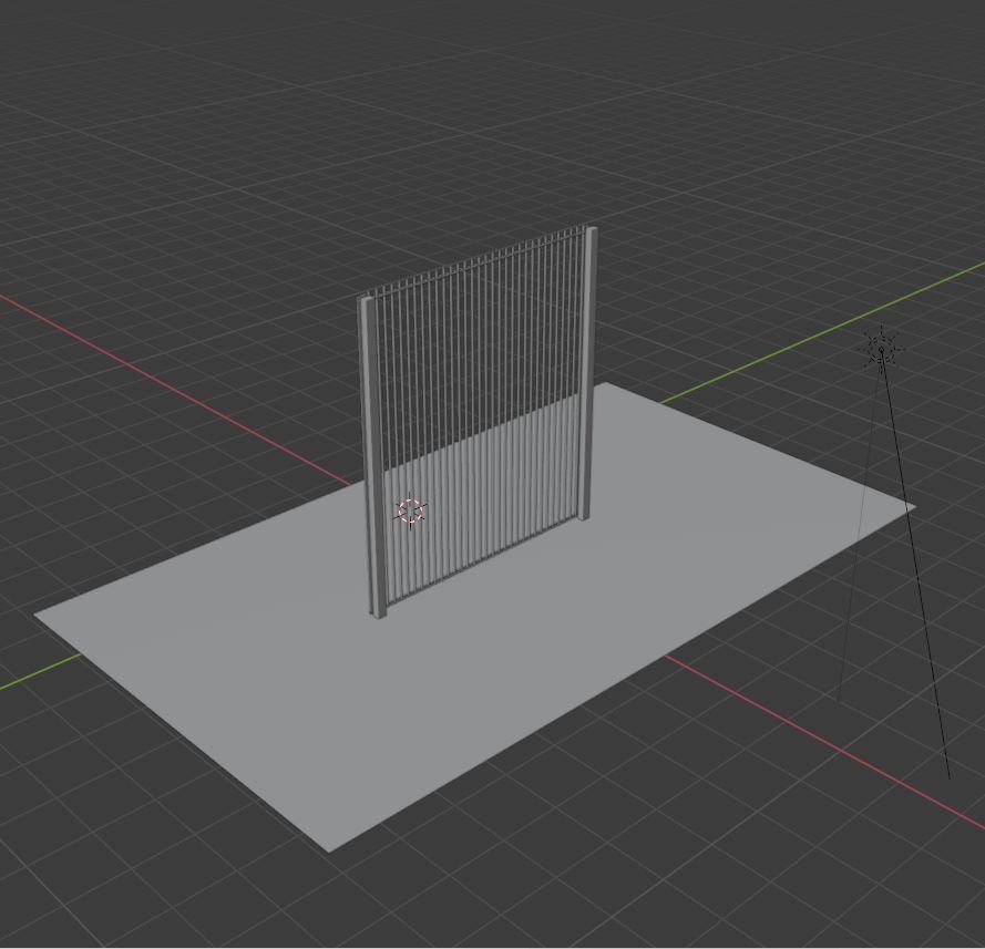 Metal Fence Low-poly 3D model_7