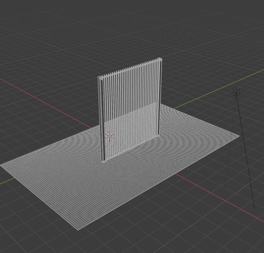 Metal Fence Low-poly 3D model_9