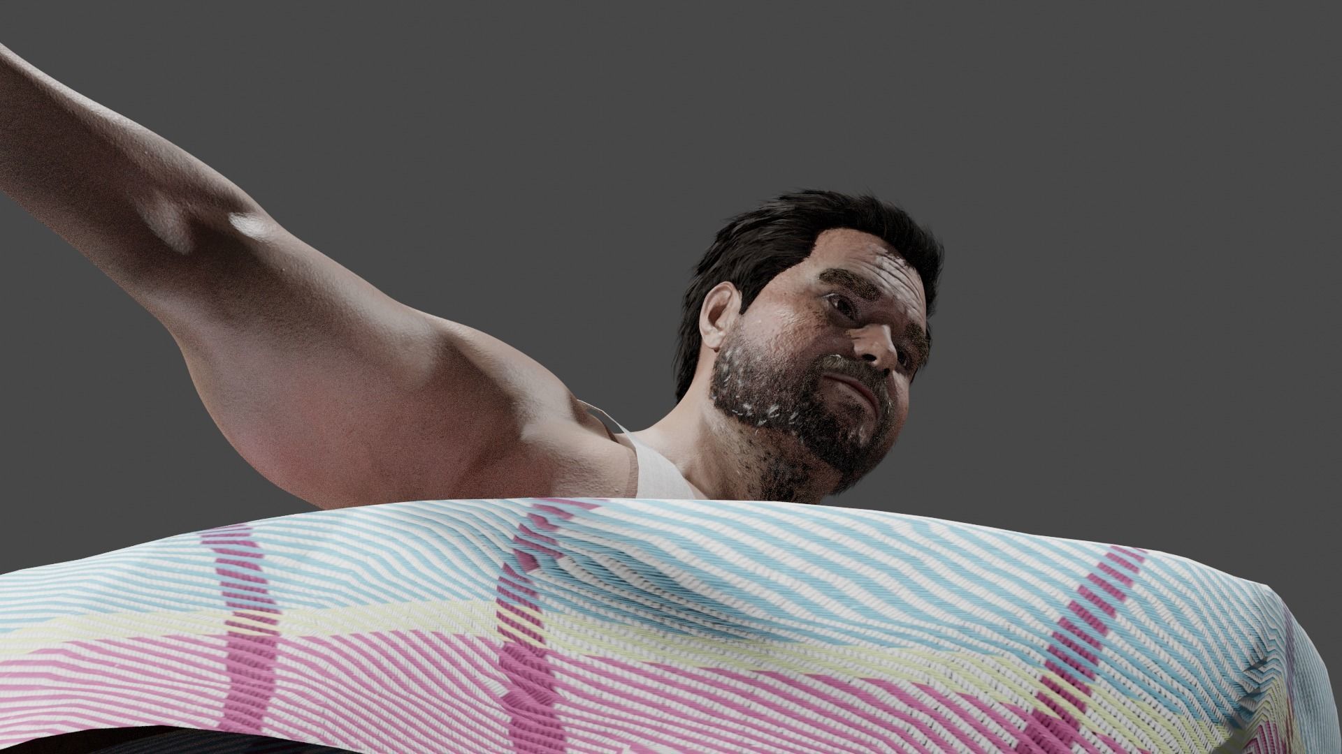 Man in Lungi 3D model_4