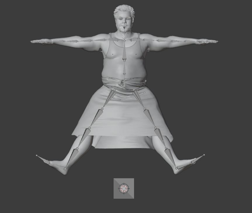 Man in Lungi 3D model_16