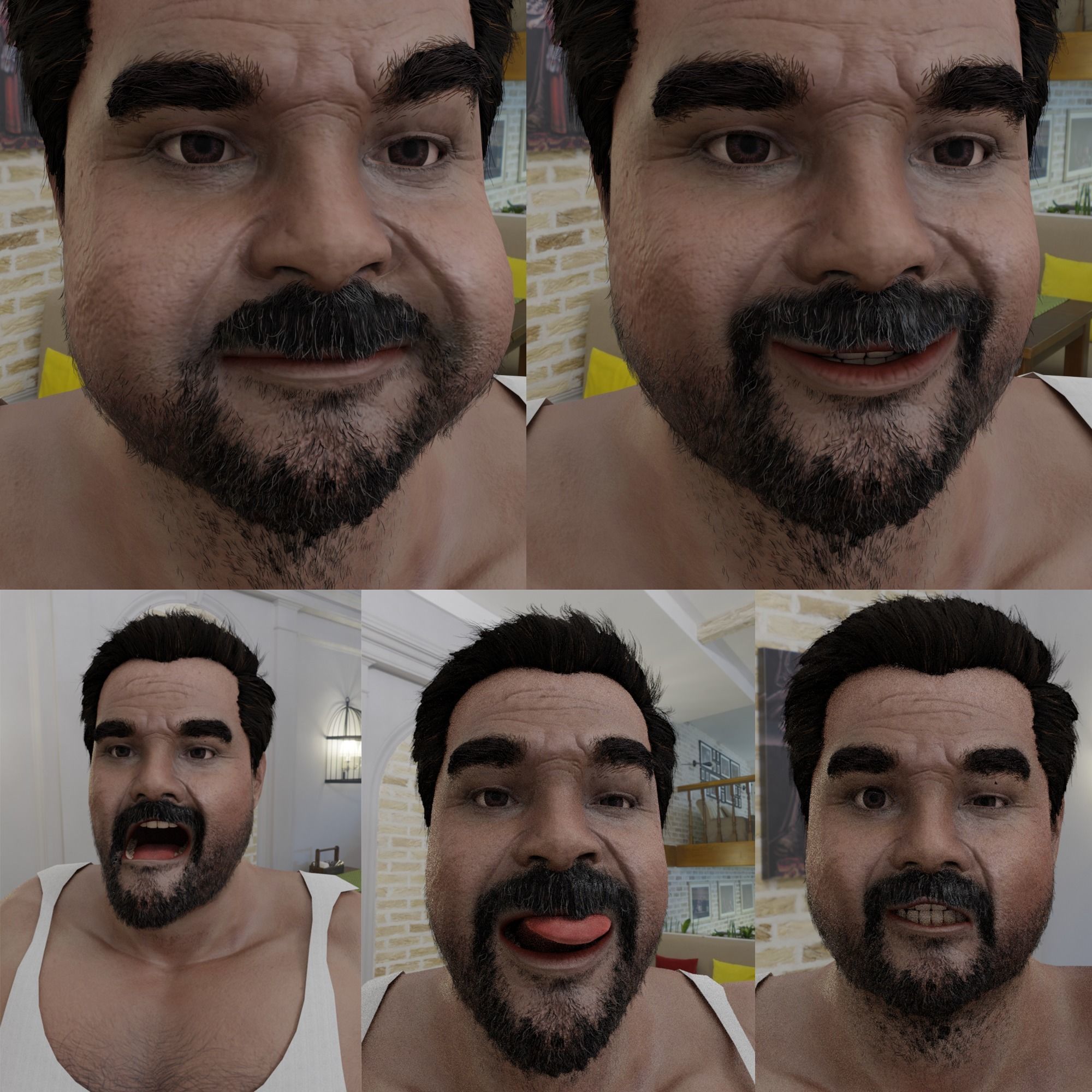 Man in Lungi 3D model_17