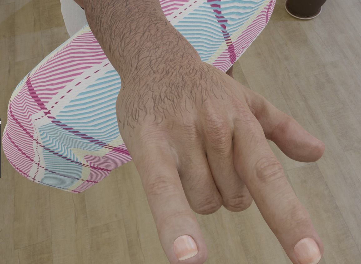 Man in Lungi 3D model_15