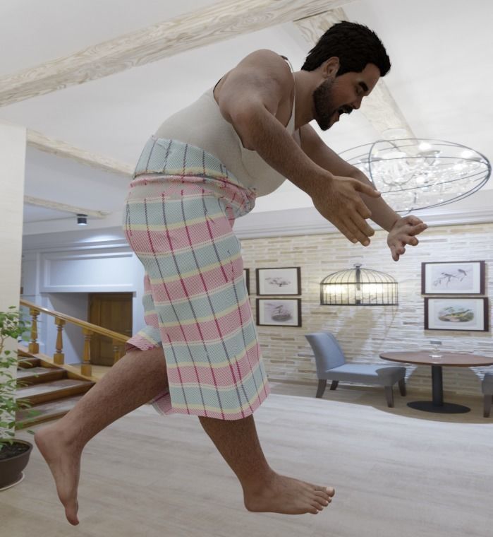 Man in Lungi 3D model_12