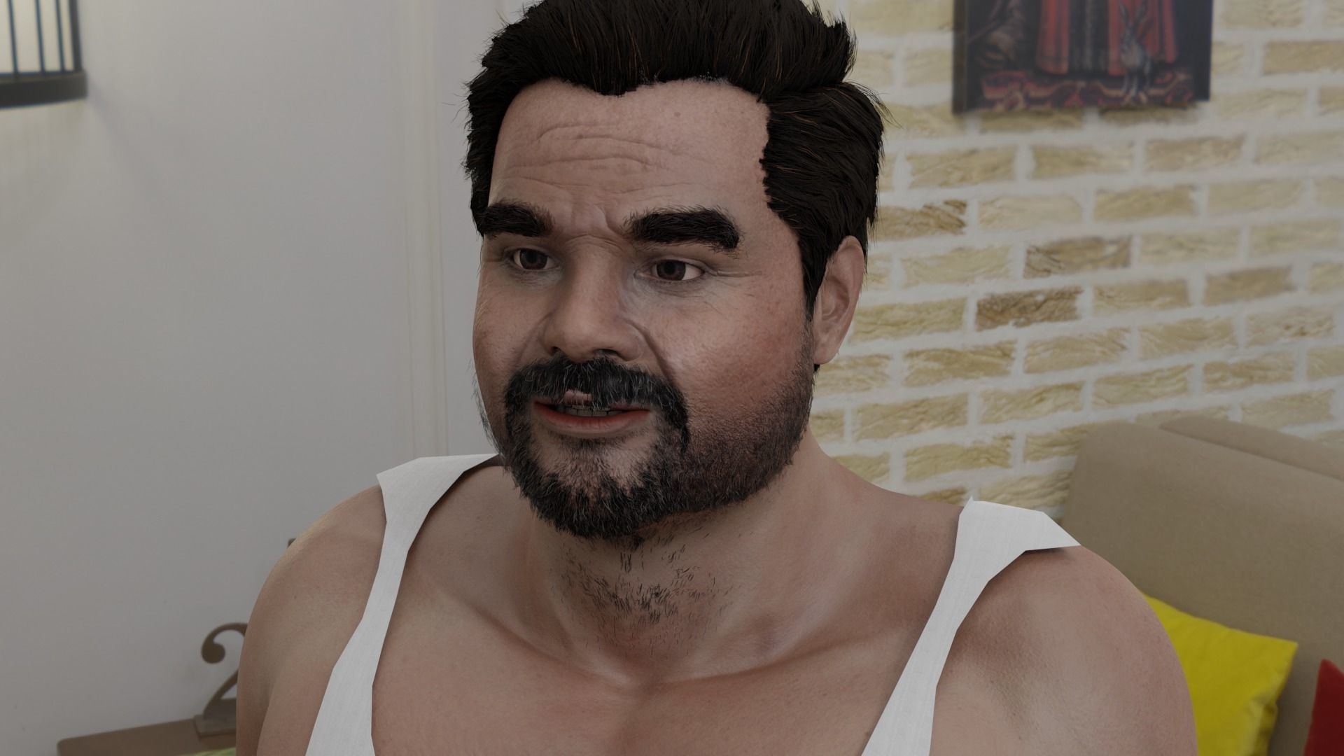Man in Lungi 3D model_9